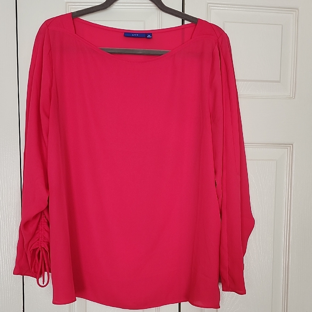 Apt. 9 Hot Pink Long Sleeve Blouse